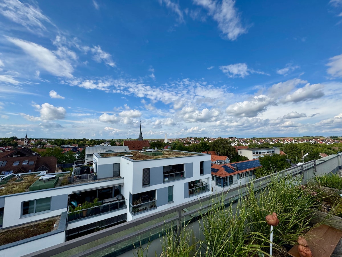 Dachterrasse & Aussicht – Sunset Suite Ditzingen 3